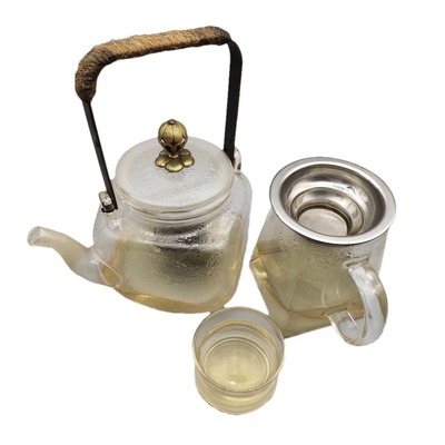 视频：创艺玻璃茶具组合 (啡创艺开发产品，1个茶壶+1个公道杯+10个小杯) ￥156
