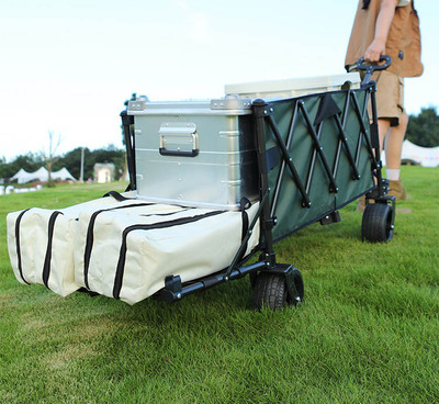 大容量露营车黑绿后开拖斗+90cm木色升降桌板